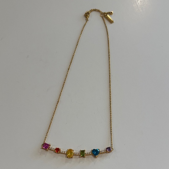 Kurt Geiger Gold Multicolor Gem Necklace - Picture 2 of 2
